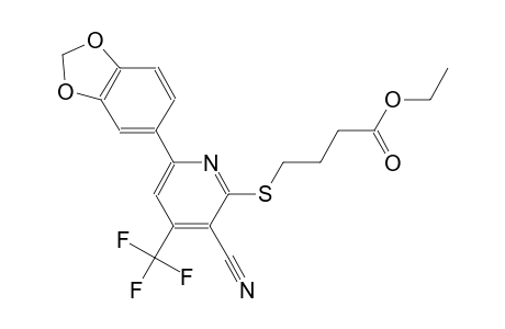 ethyl 4-{[6-(1,3-benzodioxol-5-yl)-3-cyano-4-(trifluoromethyl)-2-pyridinyl]sulfanyl}butanoate