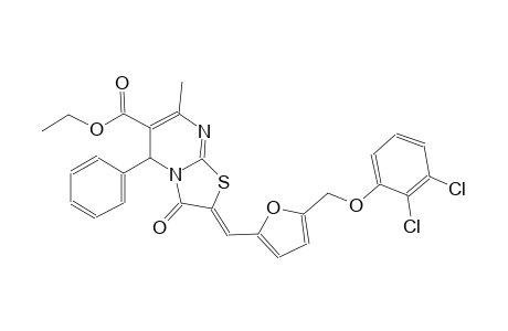 ethyl (2Z)-2-({5-[(2,3-dichlorophenoxy)methyl]-2-furyl}methylene)-7-methyl-3-oxo-5-phenyl-2,3-dihydro-5H-[1,3]thiazolo[3,2-a]pyrimidine-6-carboxylate