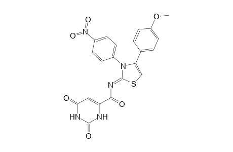 N-(4-(4-Methoxyphenyl)-3-(4-nitrophenyl)thiazol-2(3H)-ylidene)-2,6-dioxo-1,2,3,6-tetrahydropyrimidine-4-carboxamide