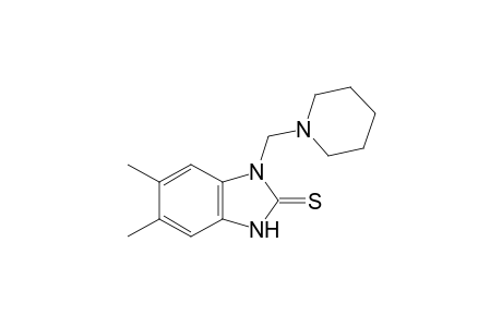 5,6-dimethyl-1-(piperidinomethyl)-2-benzimidazolinethione