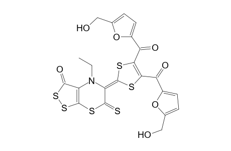 3-Oxo-4-ethyl-5-(4,5-bis(5-hydroxymethyl-2-furoyl)-1,3-dithiol-2-ylidenyl)[1,2]dithiolo[3,4-b][1,4]thiazin-6-thione