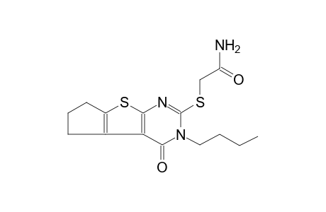 2-[(3-butyl-4-oxo-3,5,6,7-tetrahydro-4H-cyclopenta[4,5]thieno[2,3-d]pyrimidin-2-yl)sulfanyl]acetamide