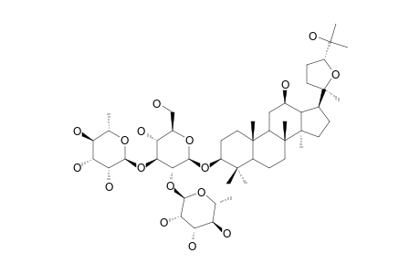 NEOALSOSIDE-E1;20S-PROTOPANAXADIOL-OXIDE-I-3-O-[ALPHA-L-GLUCOPYRANOSYL-(1->3)]-[ALPHA-L-RHAMNOPYRANOSYL-(1->2)-GLUCOPYRANOSIDE]