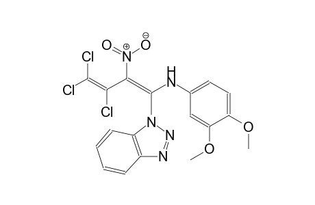 N-[(1E)-1-(1H-1,2,3-benzotriazol-1-yl)-3,4,4-trichloro-2-nitro-1,3-butadienyl]-3,4-dimethoxyaniline