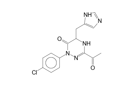 3-Acetyl-1-(4-chlorophenyl)-5-(3H-imidazol-4-ylmethyl)-4,5-dihydro-1H-[1,2,4]triazin-6-one