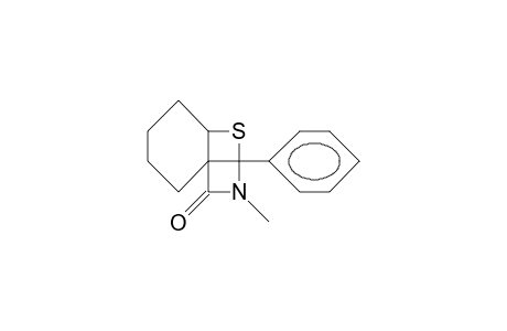 3-Methyl-4-phenyl-5-thia-3-aza-bicyclo(4.4.0.0/1,4/)decan-2-one