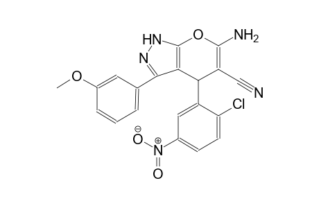 6-amino-4-(2-chloro-5-nitrophenyl)-3-(3-methoxyphenyl)-1,4-dihydropyrano[2,3-c]pyrazole-5-carbonitrile