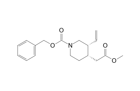 (3R,4S)-3-ethenyl-4-(2-methoxy-2-oxoethyl)-1-piperidinecarboxylic acid (phenylmethyl) ester