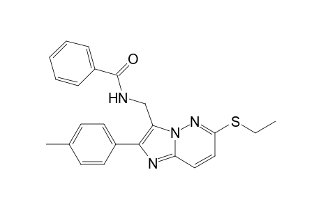 N-[[6-(ethylthio)-2-(4-methylphenyl)-3-imidazo[1,2-b]pyridazinyl]methyl]benzamide
