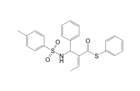 (E)-2-[(Phenyl)(toluene-4-sulfonylamino)methyl]but-2-enethioic acid S-phenyl ester
