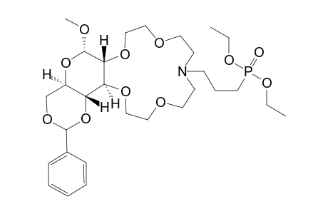 1-O-Methyl-4,6-O-benzylidene-2,3-dideoxy-.alpha.,D-glucopyranosido[2,3-h]-N-(O,O-diethylphosphonopropyl)-1,4,7,10-tetraoxa-13-azacyclopentadecane