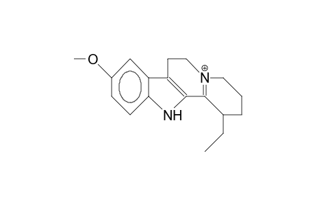 1-Ethyl-9-methoxy-1,2,3,4,5,6-tetrahydro-indolo(2,3-A)quinolizinylium cation