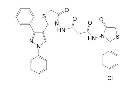 N1-[2-(4-chlorophenyl)-4-oxothiazolidin-3-yl]-N3-(2-(1,3-diphenyl-1H-pyrazol-4-yl)-4-oxothiazolidin-3-yl)malonamide