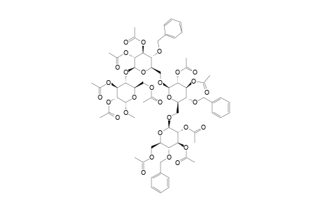 acetic acid [(2S,3R,4S,5R,6R)-3-acetoxy-5-(benzyloxy)-2-[(2R,3R,4S,5R,6S)-4,5-diacetoxy-2-(acetoxymethyl)-6-methoxy-tetrahydropyran-3-yl]oxy-6-[[(2R,3R,4S,5R,6R)-3,4-diacetoxy-5-(benzyloxy)-6-[[(2R,3R,4S,5R,6R)-3,4-diacetoxy-6-(acetoxymethyl)-5-(benzyloxy