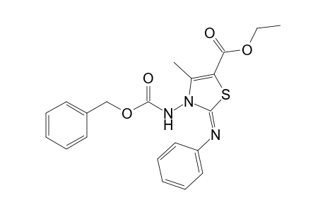 5-(Ethoxycarbonyl)-N-(benzoxycarbonylamino)-2-(phenylimino)-4-methyl-2,3-dihydrothiazole