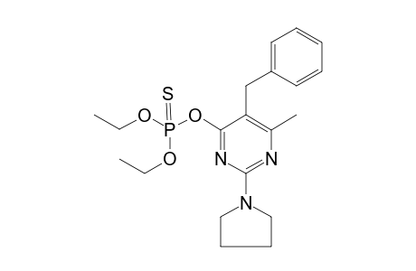 Phosphothioic acid, o-[5-benzyl-6-methyl-2-(1-pyrrolidinyl)-4-pyrimidyl]-, o',o''-diethyl ester