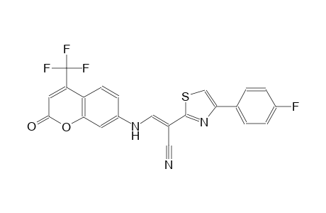 (2E)-2-[4-(4-fluorophenyl)-1,3-thiazol-2-yl]-3-{[2-oxo-4-(trifluoromethyl)-2H-chromen-7-yl]amino}-2-propenenitrile