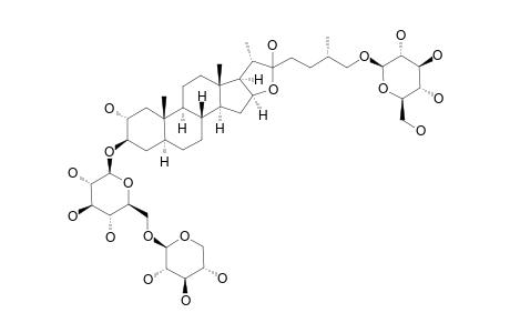 TRIGONEOSIDE-IA;26-O-BETA-D-GLUCOPYRANOSYL-(25S)-5-ALPHA-FUROSTANE-2-ALPHA,3-BETA,22-XI,26-TETRAOL-3-O-[BETA-D-XYLOPYRANOSYL-(1->6)]-BETA-D-GLUCOPY