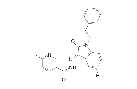 N'-[(3E)-5-bromo-2-oxo-1-(2-phenylethyl)-1,2-dihydro-3H-indol-3-ylidene]-6-methylnicotinohydrazide