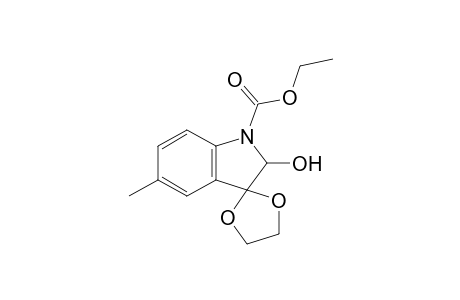 2-Hydroxy-3,3-ethylenedioxy-5-methyl-2,3-dihydroindole-1-carboxylic acid ethyl ester