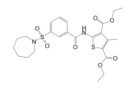2,4-thiophenedicarboxylic acid, 5-[[3-[(hexahydro-1H-azepin-1-yl)sulfonyl]benzoyl]amino]-3-methyl-, diethyl ester