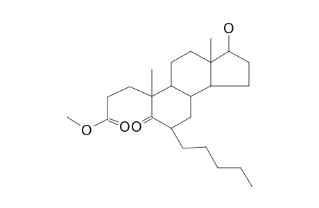 17.beta.-Hydroxy-5-oxo-6.alpha.-pentyl-4-nor-3,5-secoandrostan-3-oic acidmethyl ester