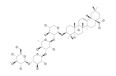 PROSAPOGENIN-AX;OLEANOLIC-ACID-3-O-BETA-D-GLUCOPYRANOSYL-(1->4)-BETA-D-XYLOPYRANOSYL-(1->3)-ALPHA-L-RHAMNOPYRANOSYL-(1->2)-BETA-D-XYLOPYRANOSIDE