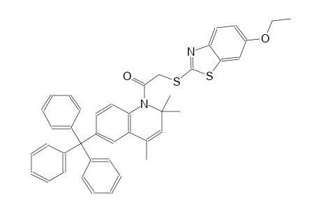quinoline, 1-[[(6-ethoxy-2-benzothiazolyl)thio]acetyl]-1,2-dihydro-2,2,4-trimethyl-6-(triphenylmethyl)-