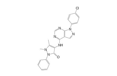 3H-pyrazol-3-one, 4-[[1-(4-chlorophenyl)-1H-pyrazolo[3,4-d]pyrimidin-4-yl]amino]-1,2-dihydro-1,5-dimethyl-2-phenyl-