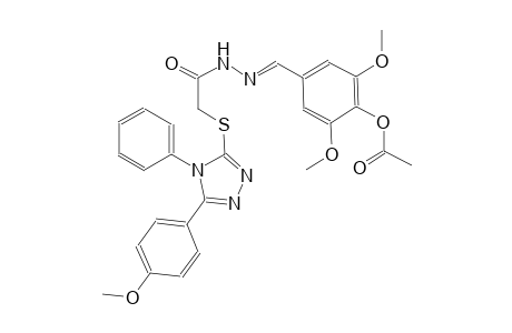 2,6-dimethoxy-4-{(E)-[({[5-(4-methoxyphenyl)-4-phenyl-4H-1,2,4-triazol-3-yl]sulfanyl}acetyl)hydrazono]methyl}phenyl acetate
