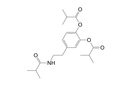 Propanoic acid, 2-methyl-, 4-[2-[(2-methyl-1-oxopropyl)amino]ethyl]-1,2-phenylene ester