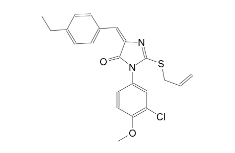 4H-imidazol-4-one, 3-(3-chloro-4-methoxyphenyl)-5-[(4-ethylphenyl)methylene]-3,5-dihydro-2-(2-propenylthio)-, (5E)-