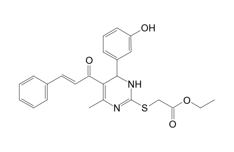 Ethyl ({6-(3-hydroxyphenyl)-4-methyl-5-[3-phenylprop-2-enoyl]-1,6-dihydropyrimidin-2-yl}thio)acetate