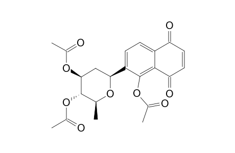 5-ACETOXY-6-(3',4'-DI-O-ACETYL-2',6'-DIDEOXY-BETA-L-ARABINO-HEXOPYRANOSYL)-NAPHTHALENE-1,4-DIONE