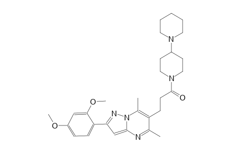 1-([1,4'-bipiperidin]-1'-yl)-3-(2-(2,4-dimethoxyphenyl)-5,7-dimethylpyrazolo[1,5-a]pyrimidin-6-yl)propan-1-one