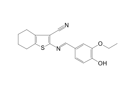 2-([(E)-(3-Ethoxy-4-hydroxyphenyl)methylidene]amino)-4,5,6,7-tetrahydro-1-benzothiophene-3-carbonitrile