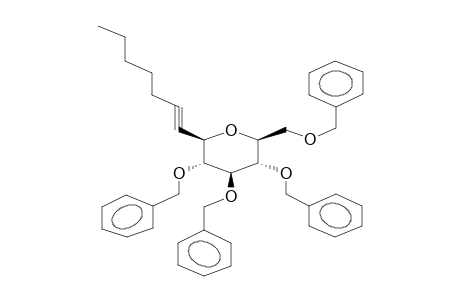 BETA-1,5-ANHYDRO-1-C-(1-HEPTYNYL)-2,3,4,6-TETRA-O-BENZYL-D-GLUCITOL