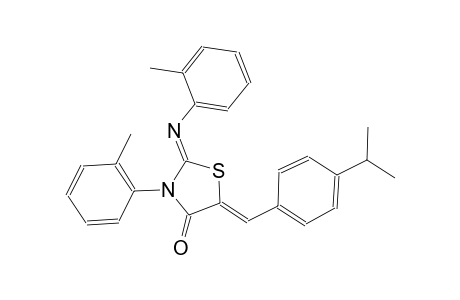 (2Z,5Z)-5-(4-isopropylbenzylidene)-3-(2-methylphenyl)-2-[(2-methylphenyl)imino]-1,3-thiazolidin-4-one