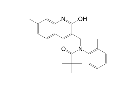 N-[(2-hydroxy-7-methyl-3-quinolinyl)methyl]-2,2-dimethyl-N-(2-methylphenyl)propanamide