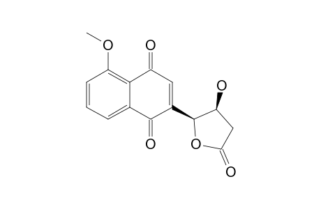 (4R*,5R*)-5-(5-METHOXY-1,4-DIOXO-1,4-DIHYDRO-2-NAPHTHYL)-4-HYDROXYTETRAHYDROFURAN-2-ONE;5'-METHOXYJUGLOMYCIN-A