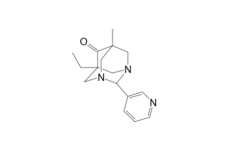 1,3-Diazatricyclo[3.3.1.1(3,7)]decan-6-one, 5-ethyl-7-methyl-2-(3-pyridinyl)-