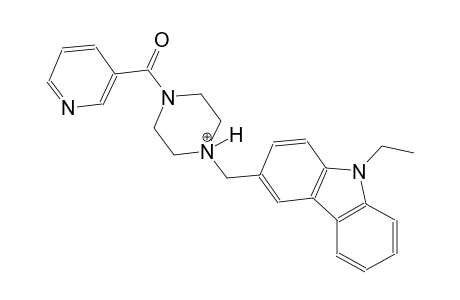 1-[(9-ethyl-9H-carbazol-3-yl)methyl]-4-(3-pyridinylcarbonyl)piperazin-1-ium
