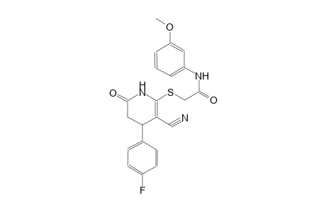 2-{[3-cyano-4-(4-fluorophenyl)-6-oxo-1,4,5,6-tetrahydro-2-pyridinyl]sulfanyl}-N-(3-methoxyphenyl)acetamide