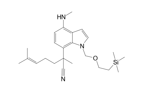 1-[2-(Trimethylsilyl)ethoxy]methyl]-l)-4-(N-methylamino)-7-(2-cyano-6-methylhept-5-en-2-yl)indole