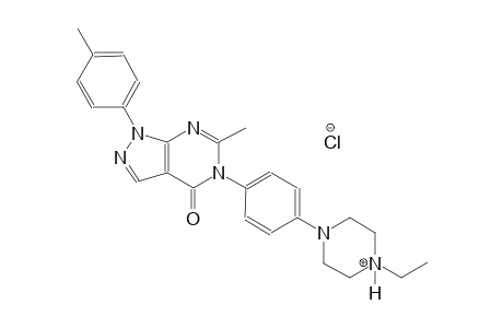 piperazinium, 1-[4-[1,4-dihydro-6-methyl-1-(4-methylphenyl)-4-oxo-5H-pyrazolo[3,4-d]pyrimidin-5-yl]phenyl]-4-ethyl-, chloride