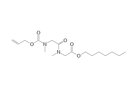 Sarcosylsarcosine, N-allyloxycarbonyl-, heptyl ester