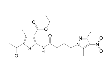 5-Acetyl-2-[4-(3,5-dimethyl-4-nitro-pyrazol-1-yl)butanoylamino]-4-methyl-thiophene-3-carboxylic acid ethyl ester