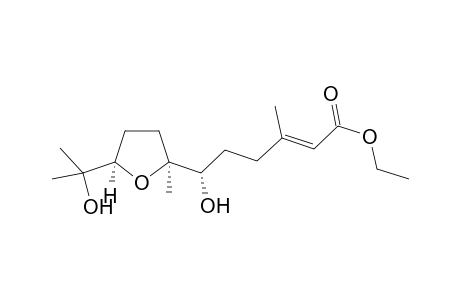 Ethyl (S)-6-hydroxy-6-[(2'S,5'R)-5'-(1''-hydroxy-1''-methylethyl)-2'-methyl-tetrahydrofuran-2'-yl]-3-methylhex-2-enoate