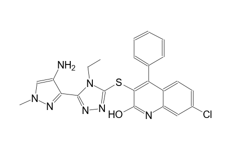 3-{[5-(4-amino-1-methyl-1H-pyrazol-3-yl)-4-ethyl-4H-1,2,4-triazol-3-yl]sulfanyl}-7-chloro-4-phenyl-2-quinolinol