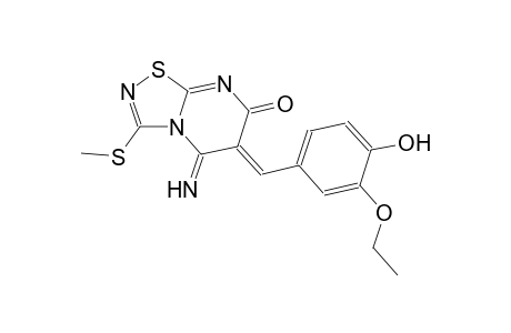(6Z)-6-(3-ethoxy-4-hydroxybenzylidene)-5-imino-3-(methylsulfanyl)-5,6-dihydro-7H-[1,2,4]thiadiazolo[4,5-a]pyrimidin-7-one